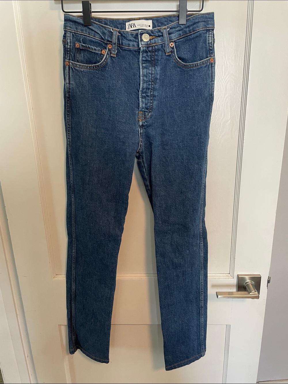Zara Slim Full Length Button Fly Denim Jeans
